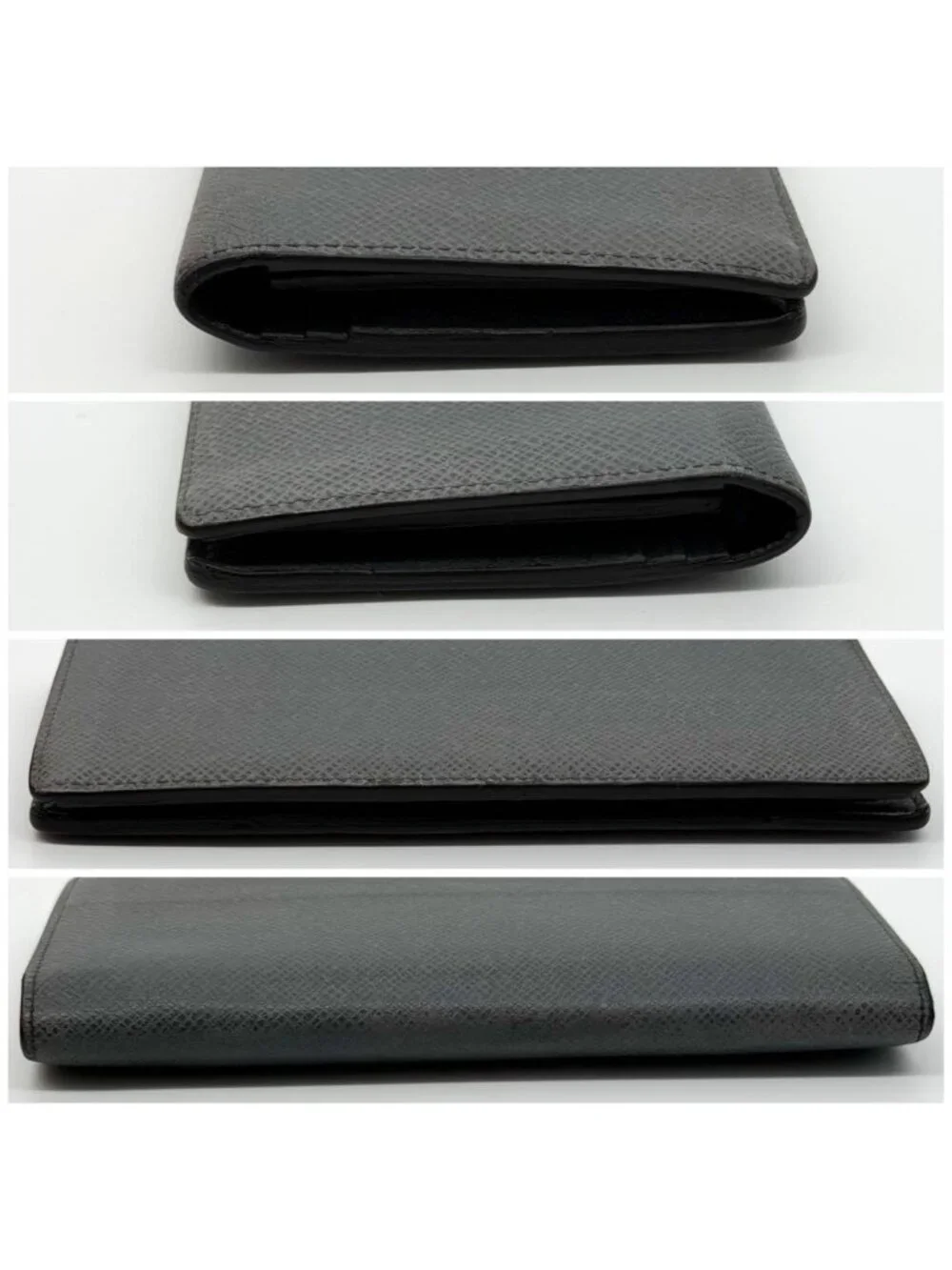 Louis Vuitton Portefeuille Brazza Taiga Leather Gray Bifold Wallet